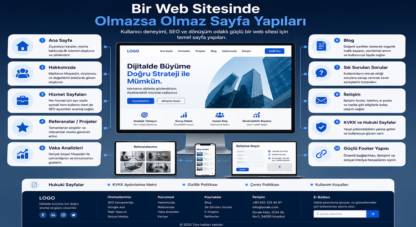 Bir Web Sitesinde Olmazsa Olmaz Sayfa Yapıları
